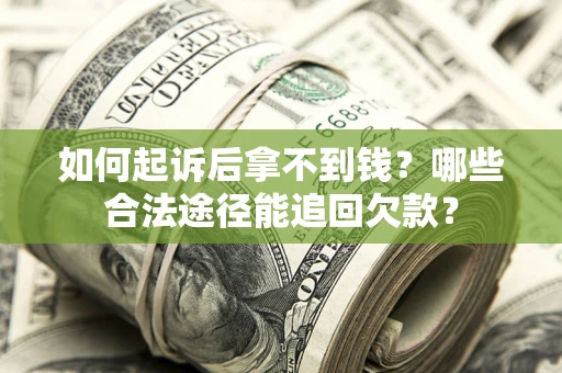 武汉如何起诉后拿不到钱？哪些合法途径能追回欠款？