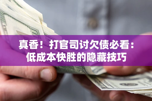 武汉真香！打官司讨欠债必看：低成本快胜的隐藏技巧