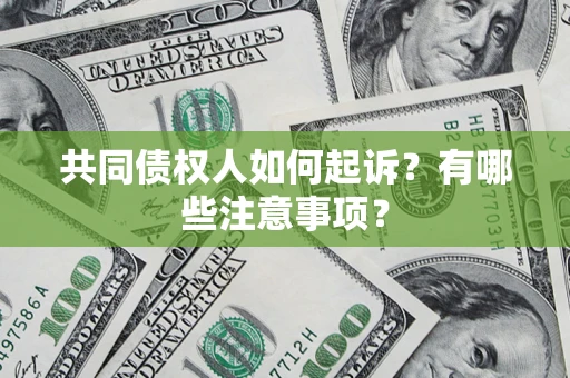 武汉共同债权人如何起诉？有哪些注意事项？